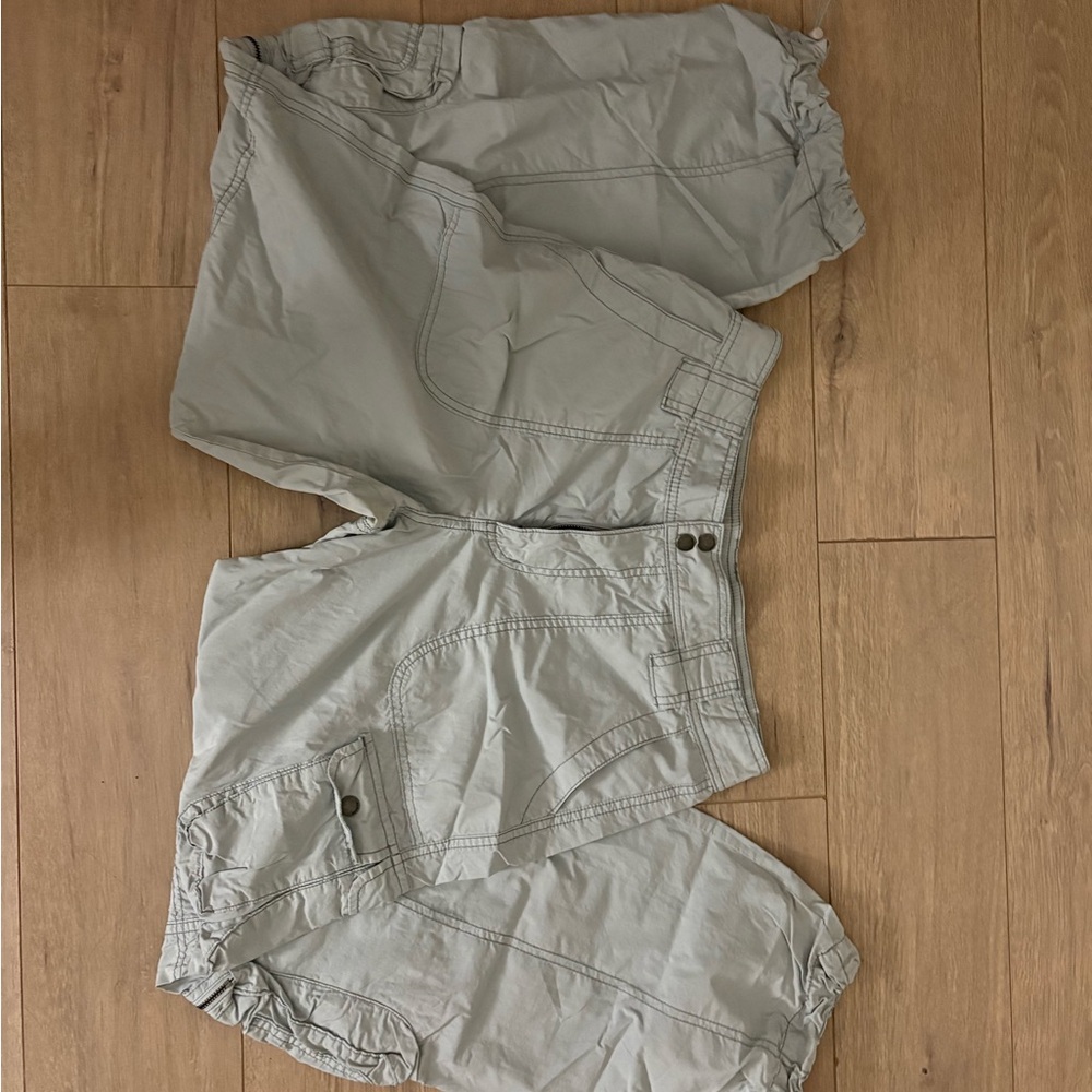 Light Gray Cargo Parachute Pants